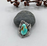 The Heliotrope Ring- Royston Turquoise and Sterling Silver- Finished to Size or as a Pendant