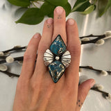 The Mariposa Ring- Morenci II Turquoise and Sterling Silver- Finished to Size or as a Pendant