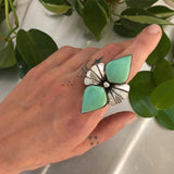 The Mariposa Ring- Chrysoprase and Sterling Silver- Finished to Size or as a Pendant