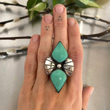 The Mariposa Ring- Chrysoprase and Sterling Silver- Finished to Size or as a Pendant