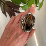 The Incantation Ring- Montana Agate and Sterling Silver- Finished to Size or as a Pendant