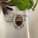 The Autumn Supernova Ring- Montana Agate and Sterling Silver- Finished to Size or as a Pendant