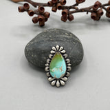 The Moonflower Ring- Natural High Grade Royston Turquoise and Sterling Silver- Finished to Size or as a Pendant