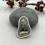 The Marquee Ring- Morenci II Turquoise and Sterling Silver- Finished to Size or as a Pendant