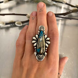 The Dagger Ring- Morenci II Turquoise and Sterling Silver- Finished to Size or as a Pendant