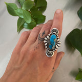 The Peacock Ring 3- Morenci II Turquoise and Sterling Silver- Finished to Size or as a Pendant