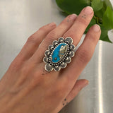 The Sweetheart Ring 1- Morenci II Turquoise and Sterling Silver- Finished to Size or as a Pendant