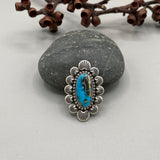 The Sweetheart Ring 1- Morenci II Turquoise and Sterling Silver- Finished to Size or as a Pendant