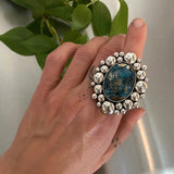 Morenci II Supernova Ring- Morenci II Turquoise and Sterling Silver- Finished to Size or as a Pendant