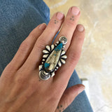 The Dagger Ring- Morenci II Turquoise and Sterling Silver- Finished to Size or as a Pendant