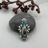 The Dagger Ring- Morenci II Turquoise and Sterling Silver- Finished to Size or as a Pendant