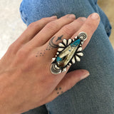 The Dagger Ring- Morenci II Turquoise and Sterling Silver- Finished to Size or as a Pendant