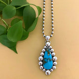 The Morenci II Nova Necklace- Morenci II Turquoise and Sterling Silver- 18" 5mm Sterling Bead Chain Included