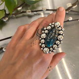 The Morenci II Supernova Ring- Morenci II Turquoise and Sterling Silver- Finished to Size or as a Pendant