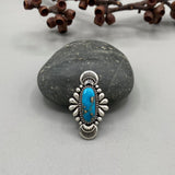 The Peacock Ring 3- Morenci II Turquoise and Sterling Silver- Finished to Size or as a Pendant