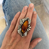 The Nightshade Ring- Montana Agate and Sterling Silver- Finished to Size or as a Pendant