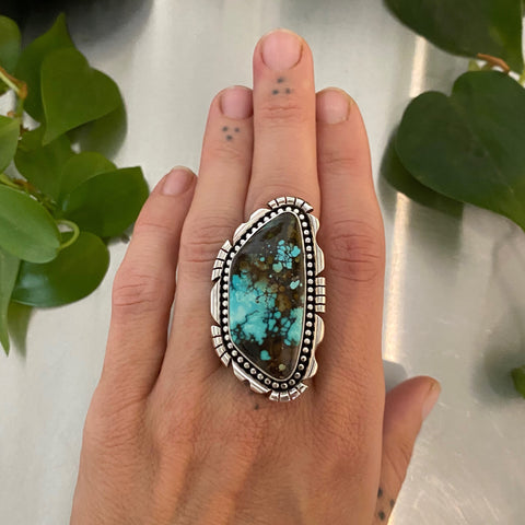 The Oasis Ring- Cloud Mountain Turquoise and Sterling Silver- Finished to Size or as a Pendant