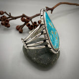 The Oceanic Cuff- Size S/M- Natural Royston Turquoise and Sterling Silver Bracelet