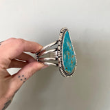 The Oceanic Cuff- Size S/M- Natural Royston Turquoise and Sterling Silver Bracelet