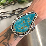 The Oceanic Cuff- Size S/M- Natural Royston Turquoise and Sterling Silver Bracelet