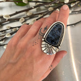 The Cosmic Portal Ring- Pietersite and Sterling Silver- Finished to Size or as a Pendant