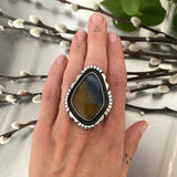 The Shadowbox Ring- Pietersite and Sterling Silver- Finished to Size or as a Pendant