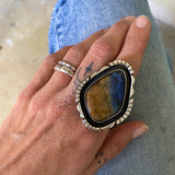 The Shadowbox Ring- Pietersite and Sterling Silver- Finished to Size or as a Pendant