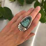 The Cosmic Portal Ring- Black Bridge Variscite and Sterling Silver- Finished to Size or as a Pendant