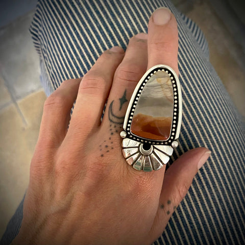 RAFFLE ENTRY- For Desert Dreamer Portal Ring- Picture Jasper and Sterling Silver- Finished to Size or as a Pendant