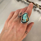 The Reverberation Ring- Natural High-Grade Royston Turquoise and Sterling Silver- Finished to Size or as a Pendant