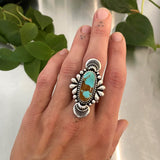 The Peacock Ring 1- Royston Turquoise and Sterling Silver- Finished to Size or as a Pendant