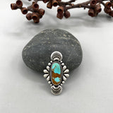 The Peacock Ring 1- Royston Turquoise and Sterling Silver- Finished to Size or as a Pendant