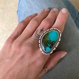 The Salina Ring- Moon River Turquoise and Sterling Silver- Finished to Size or as a Pendant