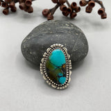 The Salina Ring- Moon River Turquoise and Sterling Silver- Finished to Size or as a Pendant