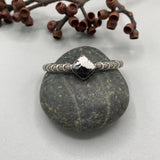 Chunky Stamped Stacker Cuff- Size S/M- Natural White Buffalo and Chunky Sterling Silver Bracelet