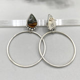 The Sedona Large Hoop Earrings- Polychrome Jasper and Sterling Silver- Post Earrings for Pierced Ears