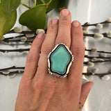 The Shadowbox Ring- Broken Arrow Variscite and Sterling Silver- Finished to Size or as a Pendant