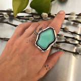 The Shadowbox Ring- Broken Arrow Variscite and Sterling Silver- Finished to Size or as a Pendant