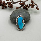 The Sidewinder Ring- Kingman Turquoise and Sterling Silver- Finished to Size or as a Pendant