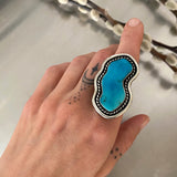 The Sidewinder Ring- Kingman Turquoise and Sterling Silver- Finished to Size or as a Pendant