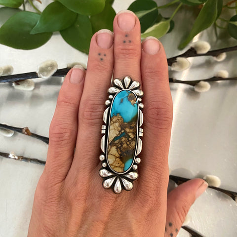 The Sierra Ring- Natural Royston Turquoise and Sterling Silver- Finished to Size or as a Pendant