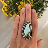 The Silhouette Ring- Natural Royston Turquoise and Sterling Silver- Finished to Size or as a Pendant