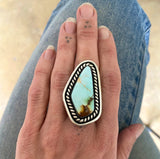 The Silhouette Ring- Natural Royston Turquoise and Sterling Silver- Finished to Size or as a Pendant