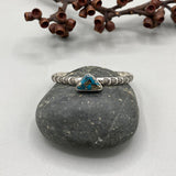 Chunky Stamped Stacker Cuff- Size S/M- Morenci II Turquoise and Chunky Sterling Silver Bracelet