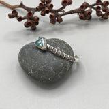 Chunky Stamped Stacker Cuff- Size S/M- Morenci II Turquoise and Chunky Sterling Silver Bracelet