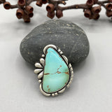 The Splash Ring- Natural Royston Turquoise and Sterling Silver- Finished to Size or as a Pendant