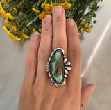 The Splash Ring- Natural Royston Turquoise and Sterling Silver- Finished to Size or as a Pendant