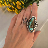 The Splash Ring- Natural Royston Turquoise and Sterling Silver- Finished to Size or as a Pendant