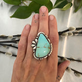 The Splash Ring- Natural Royston Turquoise and Sterling Silver- Finished to Size or as a Pendant