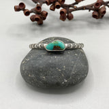 Chunky Stamped Stacker Cuff- Size S/M- Royston Turquoise and Chunky Sterling Silver Bracelet